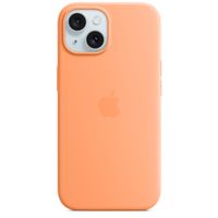 Apple Coque en silicone MagSafe iPhone 15 - Orange Sorbet