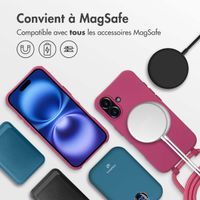 imoshion Coque de couleur avec cordon amovible MagSafe iPhone 16 - Raspberry