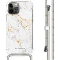 imoshion Coque Design avec cordon iPhone 12 (Pro) - White Marble