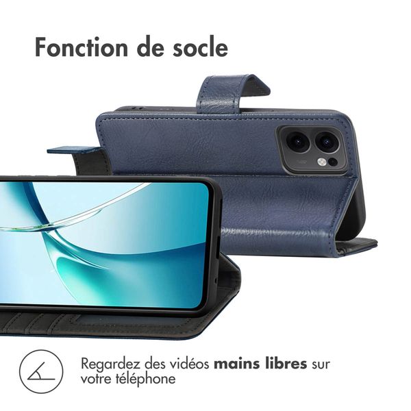 imoshion Étui de télephone portefeuille de luxe Oppo Reno 13 F (5G) - Bleu foncé