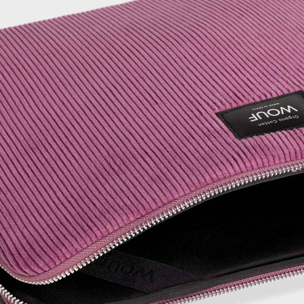 Wouf Corduroy Pochette ordinateur 13-14 pouces - Mauve