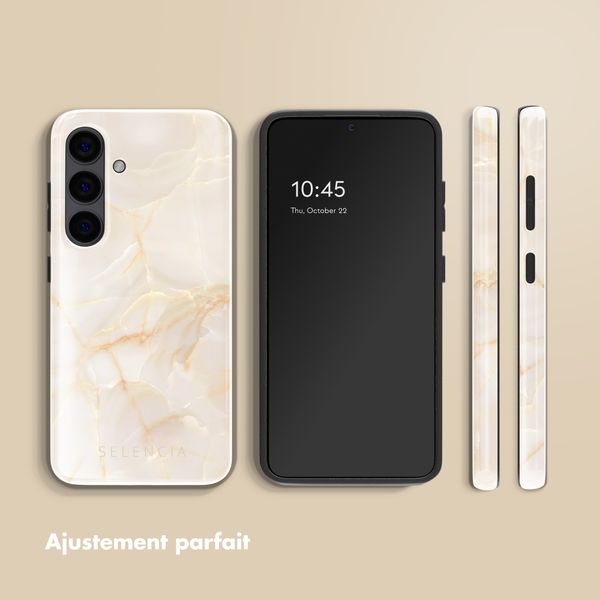 Selencia Coque arrière Vivid Samsung Galaxy S24 - Golden Beige Marble
