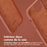 Accezz Étui de télephone portefeuille en cuir 2-en-1 avec MagSafe Apple iPhone 15 - Sienna Brown