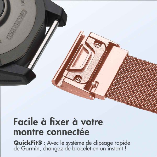 imoshion Bracelet QuickFit® Milanais  - Connexion Garmin 20 mm - Taille L/XL - Rose Gold