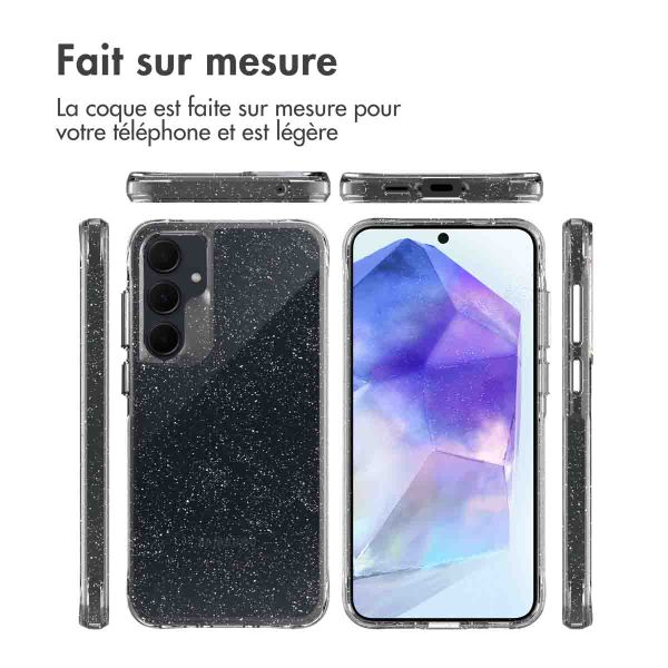 imoshion Coque arrière transparente Pailletée Samsung Galaxy A55 - Argent