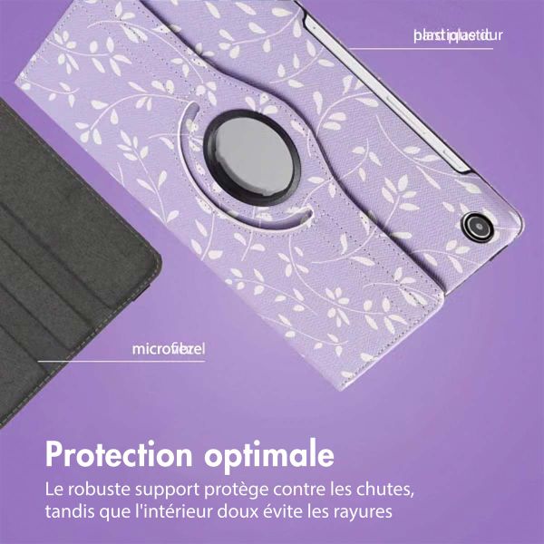 imoshion Coque tablette Design rotatif à 360° Samsung Galaxy Tab A9 Plus - Lavender Flowers