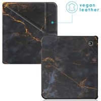 imoshion Étui de liseuse portefeuille design Pliable Kobo Libra 2 / Tolino Vision 6 - Black Marble