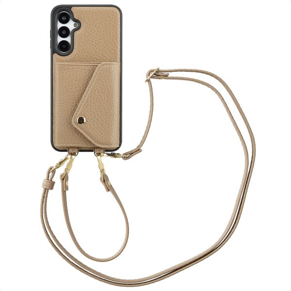 Selencia Coque à cordon avec porte-cartes enveloppe Sera Samsung Galaxy A16 - Beige