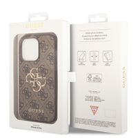 Guess Coque 4G Metal Logo Backcover Apple iPhone 14 Pro - Marron