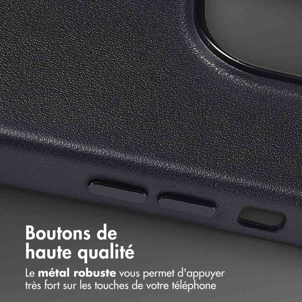 Accezz Coque arrière en cuir avec MagSafe Apple iPhone 14 Pro - Onyx Black