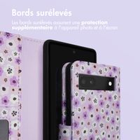 imoshion Étui de télephone portefeuille Design Google Pixel 6a - Purple Flowers
