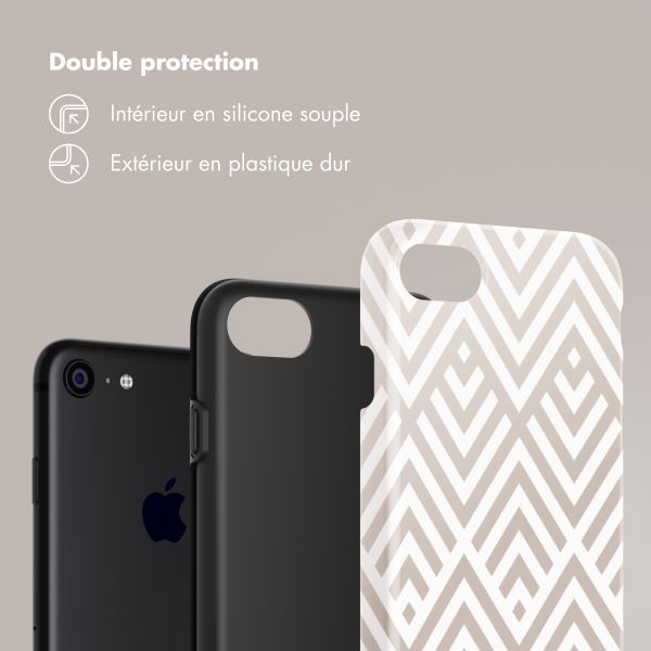 Selencia Coque arrière Vivid Tough iPhone SE (2022 / 2020) / 8 / 7 - Beige Zigzag