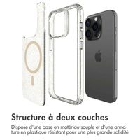 imoshion Coque arrière transparente Pailletée avec MagSafe Apple iPhone 15 Pro - Doré