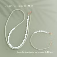 Selencia Ensemble de cordons pour téléphone avec perles et élastiques - Pistache Cream