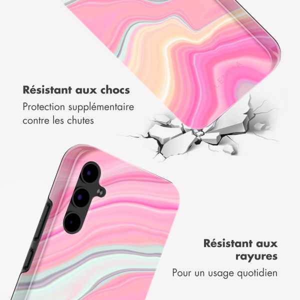 Selencia Coque arrière Vivid Tough Samsung Galaxy A34 - Pastel Lipstick Marble