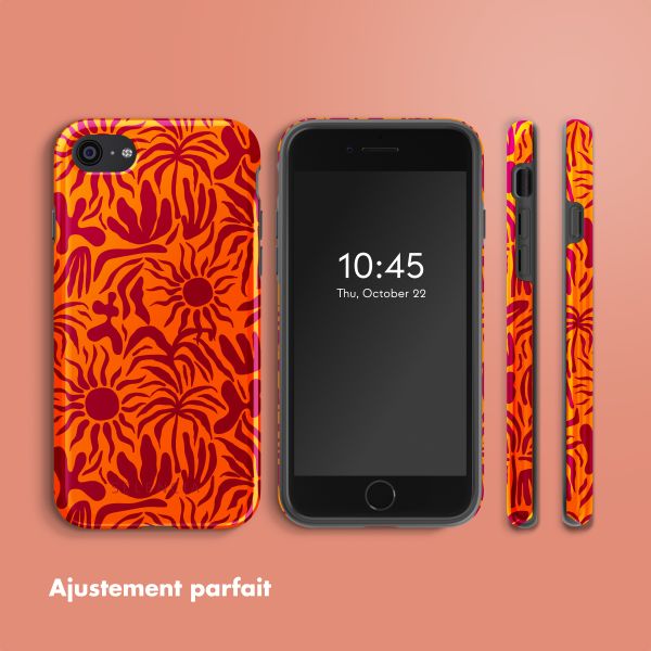 Selencia Coque arrière Vivid Tough iPhone SE (2022 / 2020) / 8 / 7 - Tropical Vibes Apricot