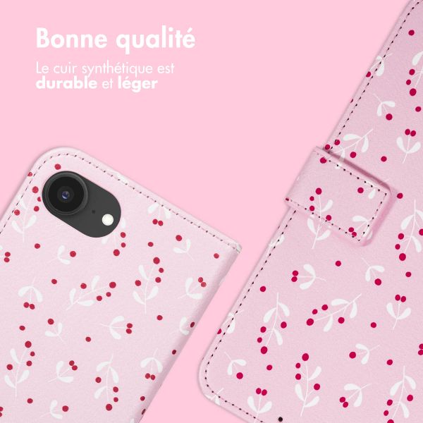imoshion Étui de télephone portefeuille Design Apple iPhone 16e - Blush Berries