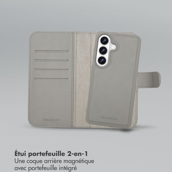 Selencia Étui portefeuille amovible Olyn avec MagSafe Samsung Galaxy S26 - Gris