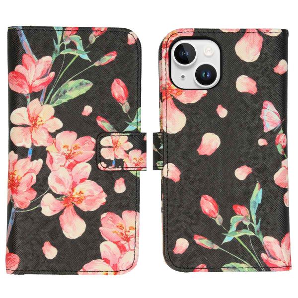 imoshion Design Softcase Bookcase iPhone 15 - Blossom Black