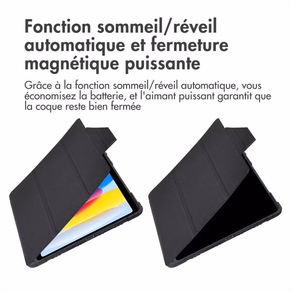 Accezz Coque tablette Rugged Trifold Apple iPad 11 (2025) 11 pouces A16 / iPad 10 (2022) 10.9 pouces - Noir