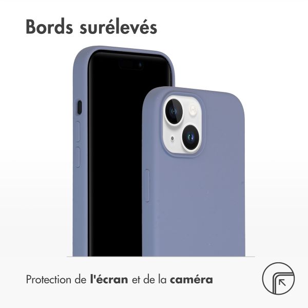 Accezz Coque Liquid Silicone avec MagSafe iPhone 15 - Lavender Grey