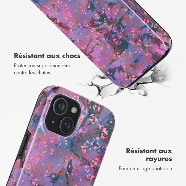 Selencia Coque arrière Vivid avec MagSafe Apple iPhone 15 - Fresh Paint Flower Orange