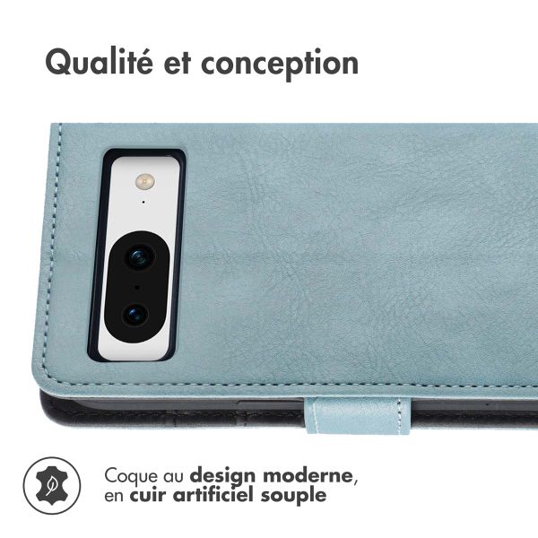 imoshion Étui de téléphone portefeuille Luxe Google Pixel 8 - Bleu clair