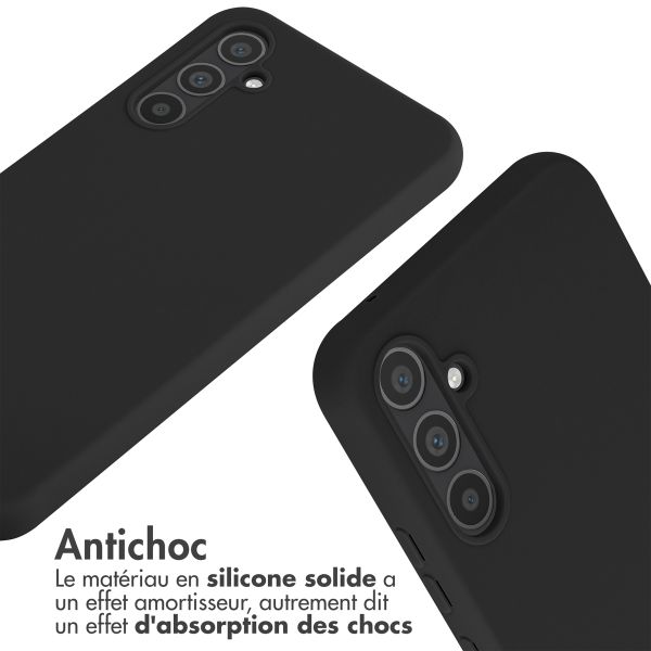 imoshion Coque en silicone avec cordon Samsung Galaxy A34 (5G) - Noir