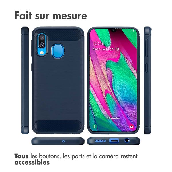 imoshion Coque Brushed Samsung Galaxy A40 - Bleu foncé