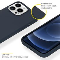Accezz Coque Liquid Silicone Apple iPhone 13 Pro - Bleu foncé