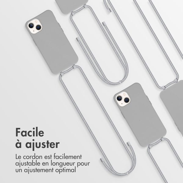 imoshion Coque de couleur avec cordon amovible Apple iPhone 13 - Gris