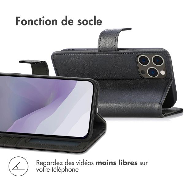 imoshion Étui de téléphone portefeuille Luxe iPhone 14 Pro Max - Noir