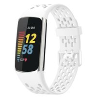 imoshion Bracelet de sport en silicone avec trous Fitbit Charge 5 / Charge 6 - Blanc