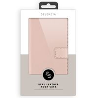 Selencia Étui portefeuille en cuir véritable Samsung Galaxy A13 (5G) / A04s - Dusty Pink