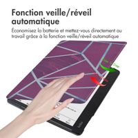 imoshion Design Slim Hard Sleepcover avec support Kobo Libra 2 / Tolino Vision 6 - Bordeaux Graphic