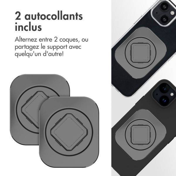 Accezz EasyLock Support de téléphone pour vélo - Avec coque Apple iPhone 15 - Aluminium - Rotation à 360 degrés - Noir