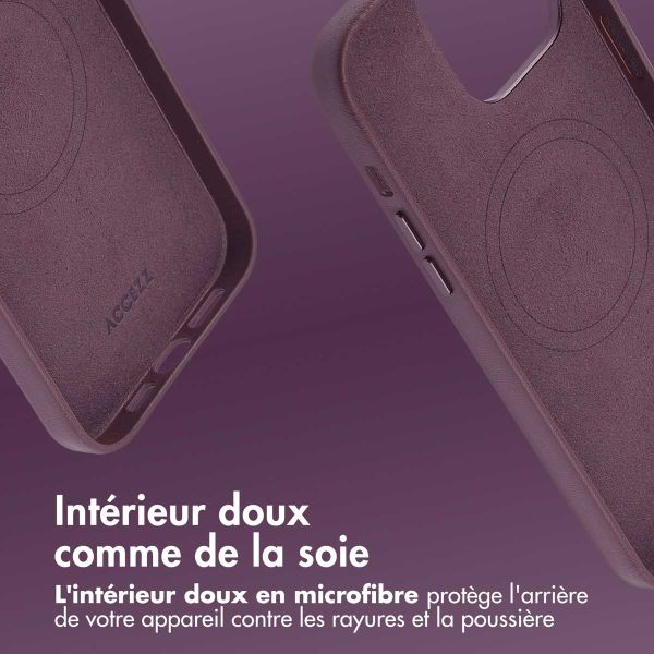 Accezz Coque arrière en cuir avec MagSafe Apple iPhone 14 Pro Max - Heath Purple