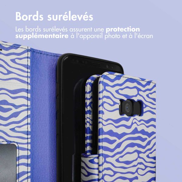 imoshion Étui de télephone portefeuille Design Samsung Galaxy S8 - White Blue Stripes