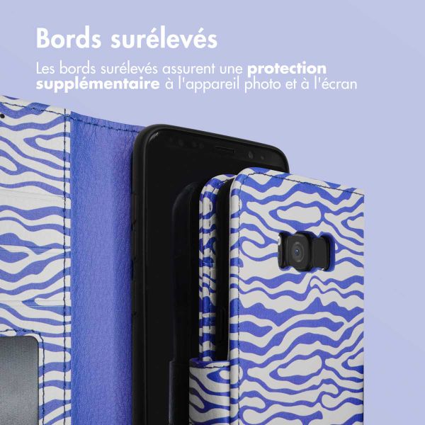 imoshion ﻿Étui de téléphone portefeuille Design Samsung Galaxy S8 - White Blue Stripes