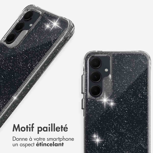 imoshion Coque arrière transparente Pailletée Samsung Galaxy A35 - Argent