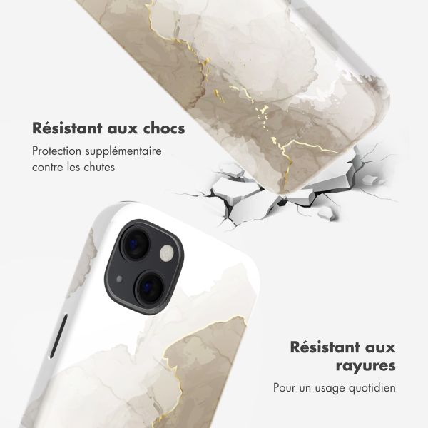 Selencia Coque arrière Vivid Tough avec MagSafe iPhone 13 - Marble Light Brown