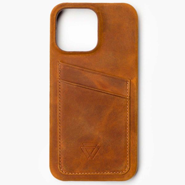 Wachikopa Coque Full Wrap C.C. avec 2 porte-cartes iPhone 13 - Camel