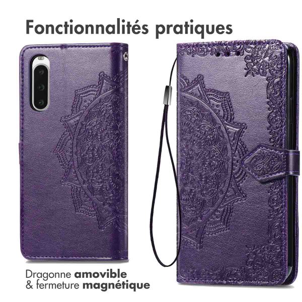 imoshion Etui de téléphone portefeuille Mandala Sony Xperia 10 V - Violet