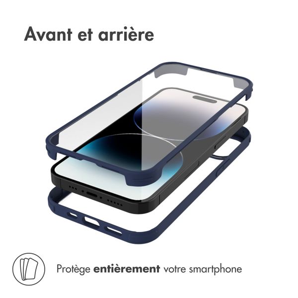 Accezz Coque de protection intégrale à 360° iPhone 14 Pro Max- Bleu