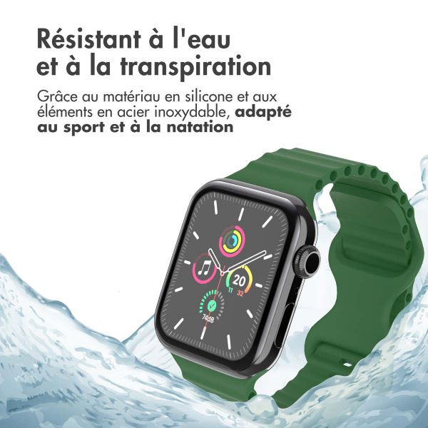 imoshion Bracelet en silicone athlétique Apple Watch Series 1 à 10 / SE / Ultra (2) (44/45/46/49 mm) - Vert foncé