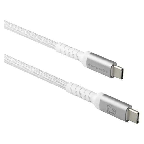dbramante1928 Câble de recharge Re-charge USB-C vers USB-C 100 W - 3 mètres - Blanc