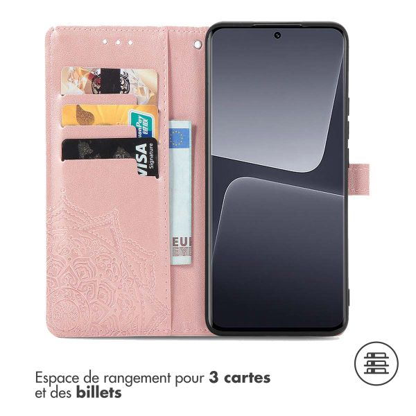 imoshion Etui de téléphone portefeuille Mandala Xiaomi 13 Pro - Rose Dorée