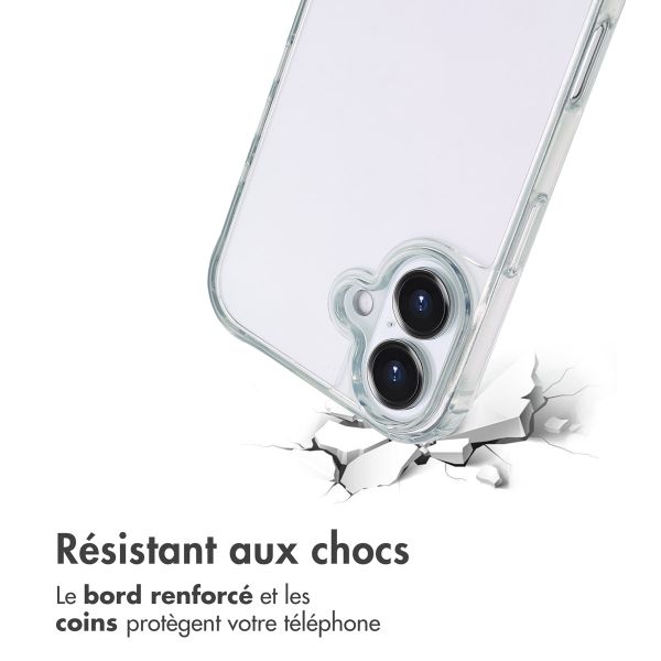 imoshion Coque avec dragonne + bracelet Apple iPhone 16 - Perles Cœurs