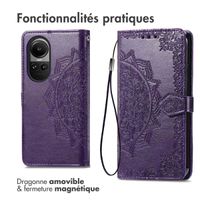 imoshion Etui de téléphone portefeuille Mandala Oppo Reno 10 / 10 Pro - Violet