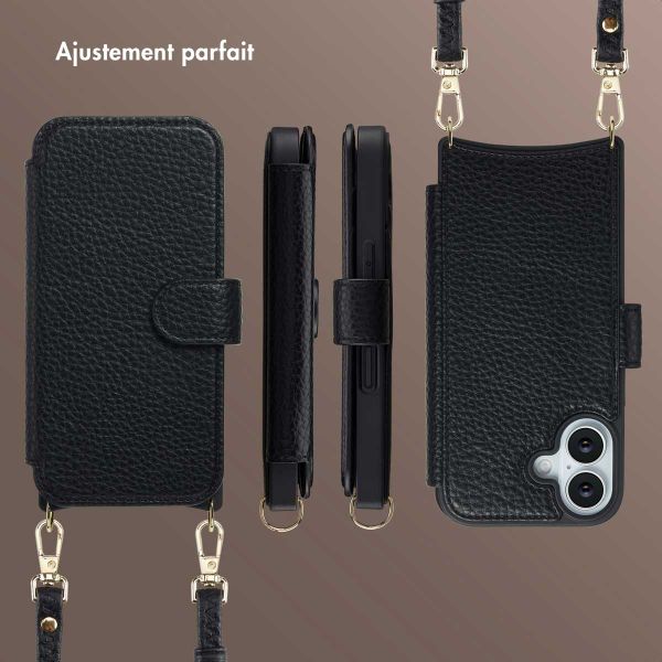 Selencia Étui Riva avec MagSafe et cordon de téléphone Apple iPhone 17 - Noir